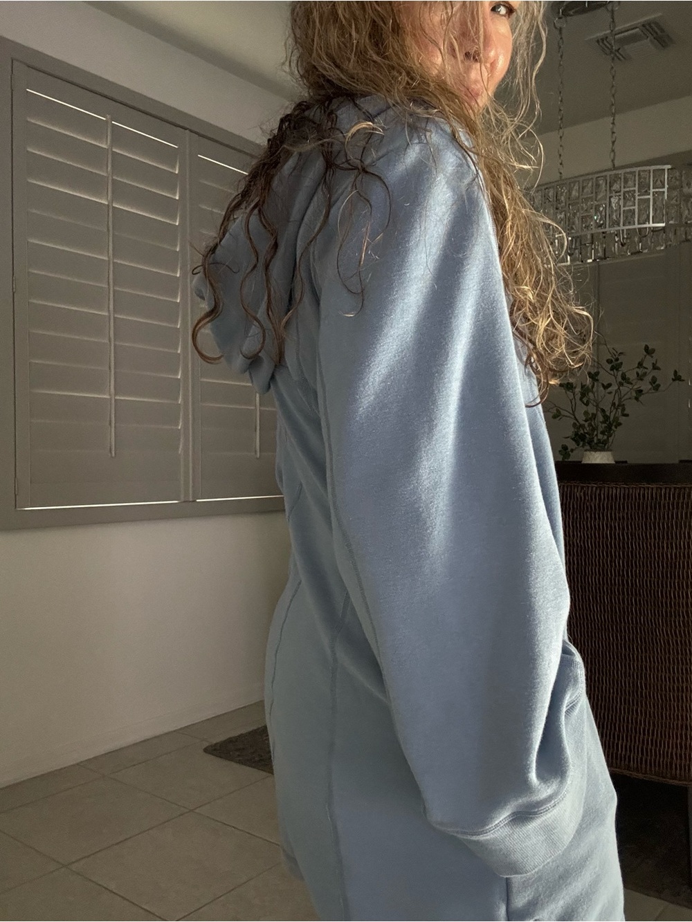 Light Blue Cozy Hoodie Romper